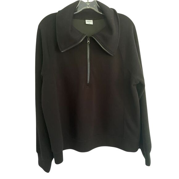 XIEERDUO 1/4 Zip Collared  Long Sleeve Black Sweatshirt Sz Xl - Picture 1 of 5